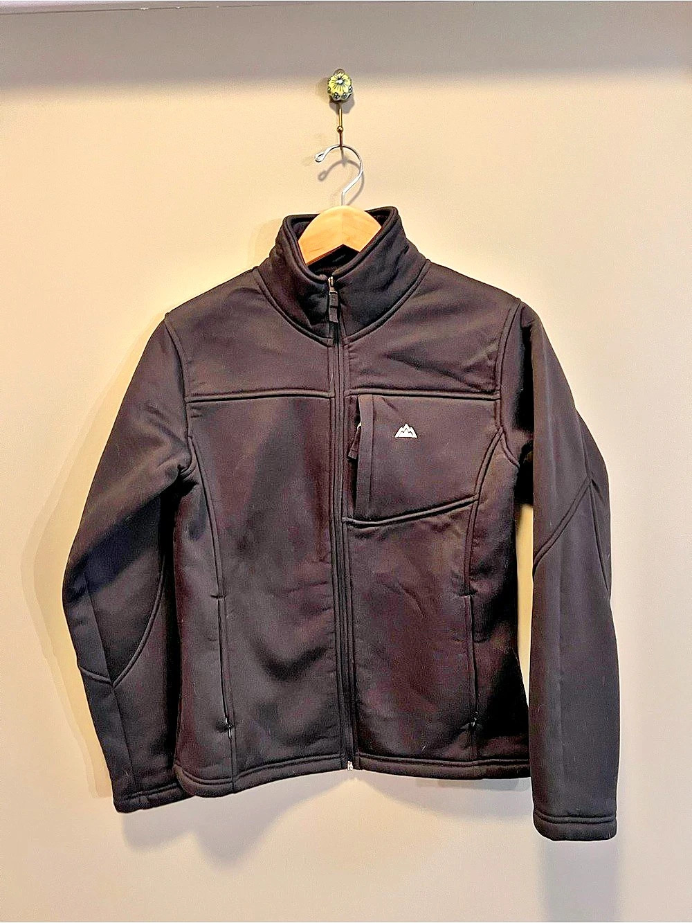 Snozu Black Black Fleece-Lined Softshell Performance Full Zip Jacket |XS| Like N